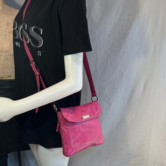Cole Haan Leather Fuchsia Crossbody Bag - Picture 3 of 16